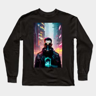 Abstract Cyberpunk Man Long Sleeve T-Shirt